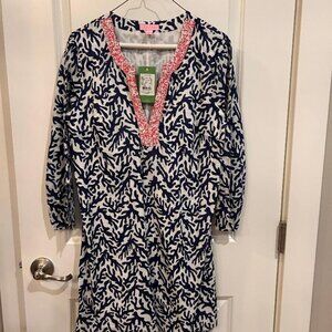 Lilly Pulitzer Navy and Coral dress NWT size M